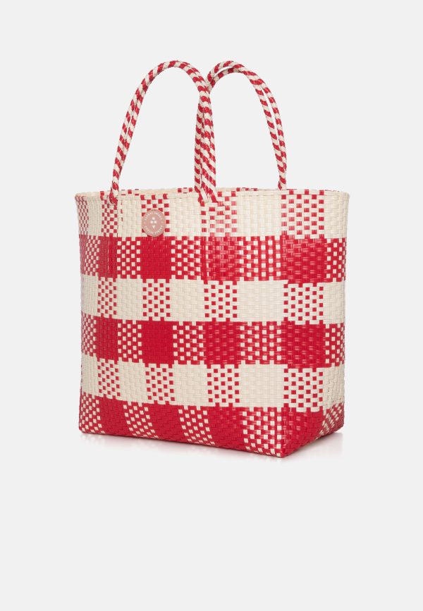 Πλεκτή Tote Bag Κόκκινη